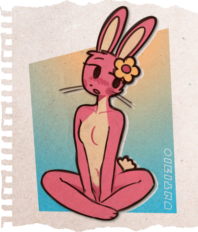 05 apr - pink bunny eraser